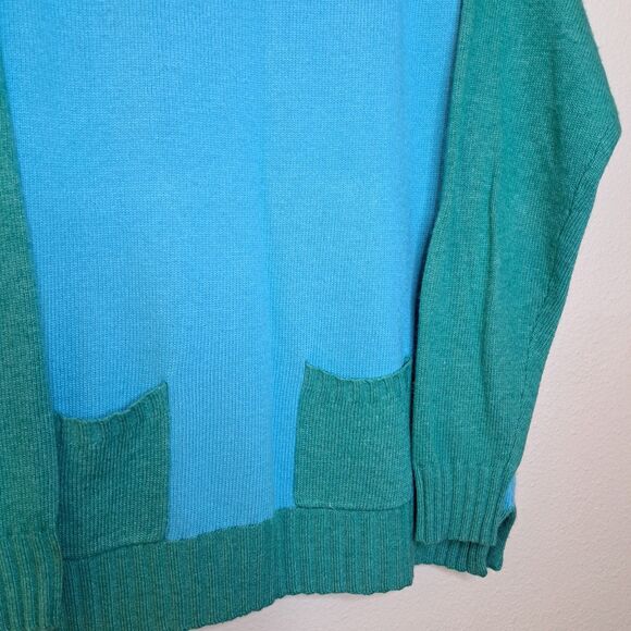 Sundance Women Sweater Cashmere And Wool Blend Size L Two Tone With Pockets - Picture 8 of 11